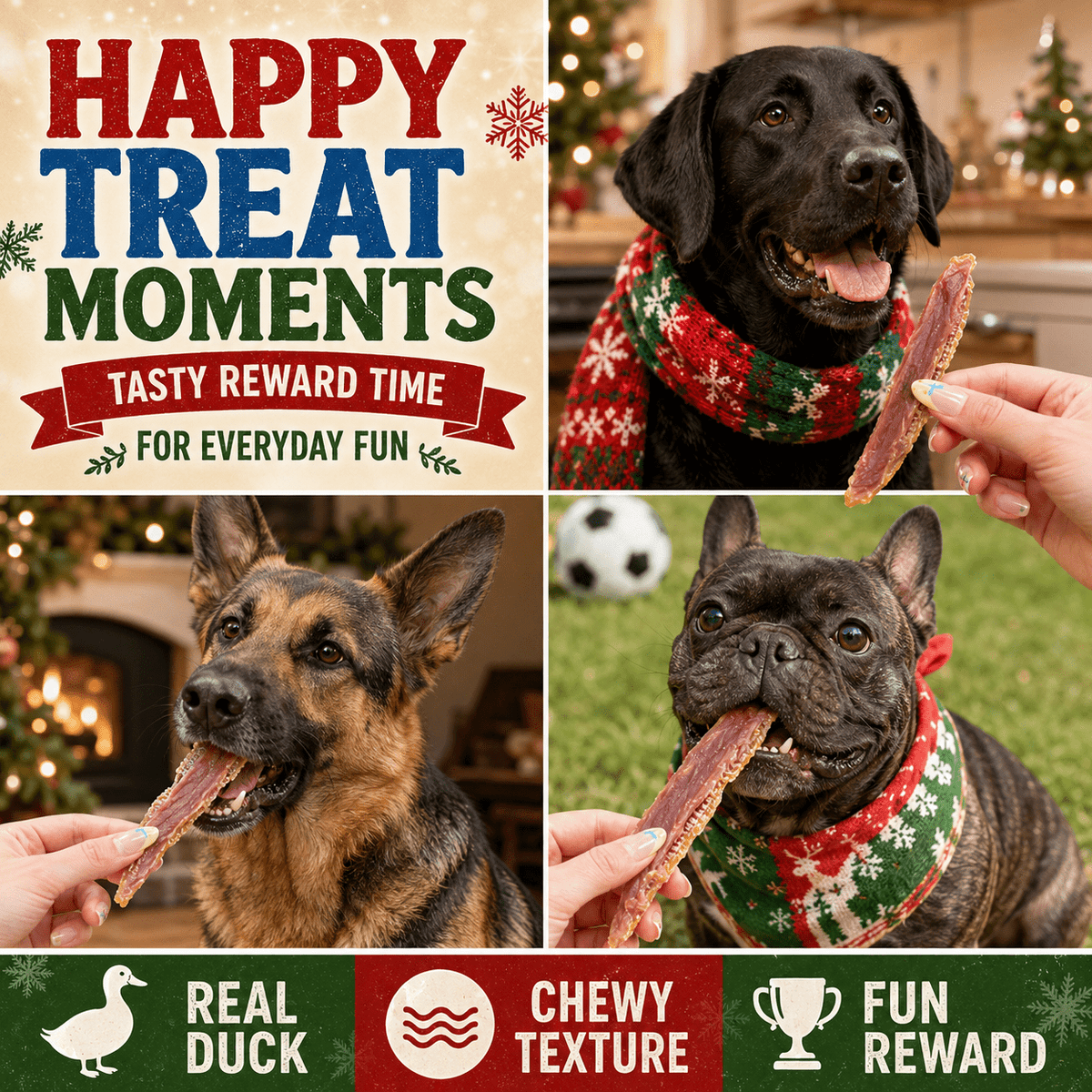 Duck Jerky Dog Treats Chewy Real Duck Meat Chew Sticks - Easy-Tear Training Reward Snacks for Small, Medium, and Large Dogs - High-Value Dog Training Treats, Daily Feeding Dog Chew Sticks, Bulk Value Pack