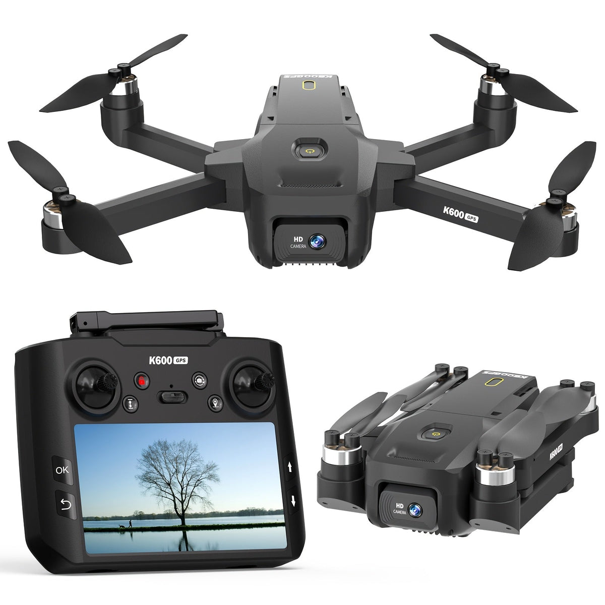 GPS Drone with Camera for Adults, 4.5-Inch LCD Screen Remote, Brushless Motor, GPS Auto Return & Follow Me, Gesture Flight, Altitude Hold, 32G SD Card, Under 250G – Professional RC Quadcopter for Beginners