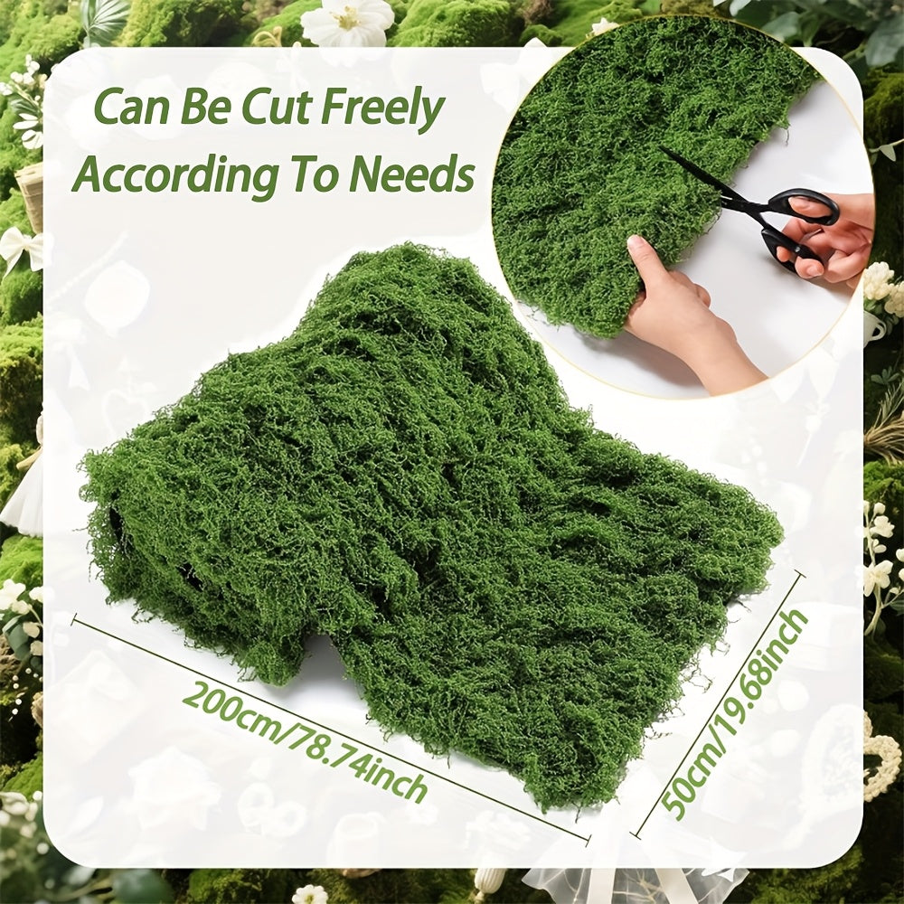Artificial Moss Carpet Roll 19.68×78.74 Inches – Fake Moss Mat for Wall, Garden, Wedding, Roof & Indoor/Outdoor Decoration, Cuttable & Easy to Maintain
