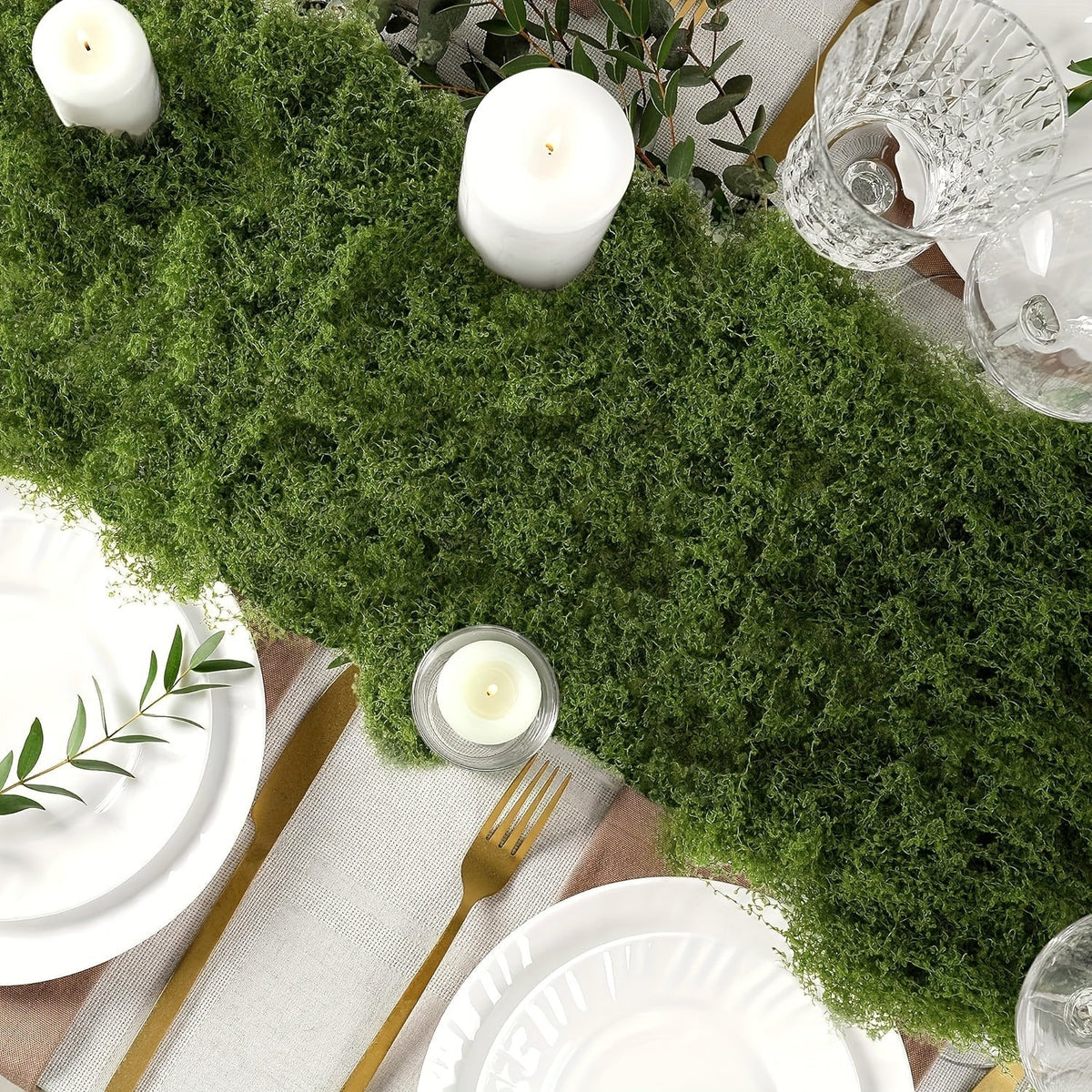 Artificial Moss Carpet Roll 19.68×78.74 Inches – Fake Moss Mat for Wall, Garden, Wedding, Roof & Indoor/Outdoor Decoration, Cuttable & Easy to Maintain