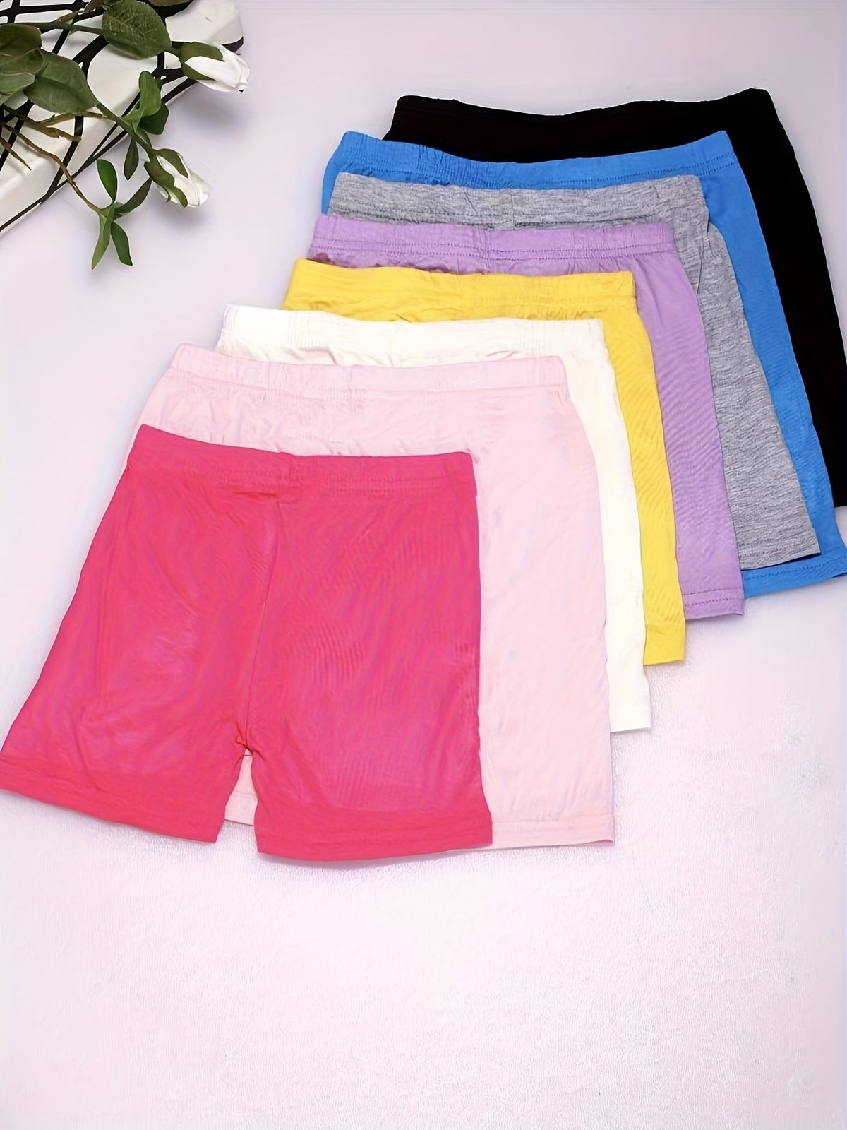 Girls' Bike Shorts 8-Pack, Soft Modal Cartwheel Dance Shorts for Toddlers and Kids, Under-Dress Biker Shorts, Multicolor, Sizes 2-10Y