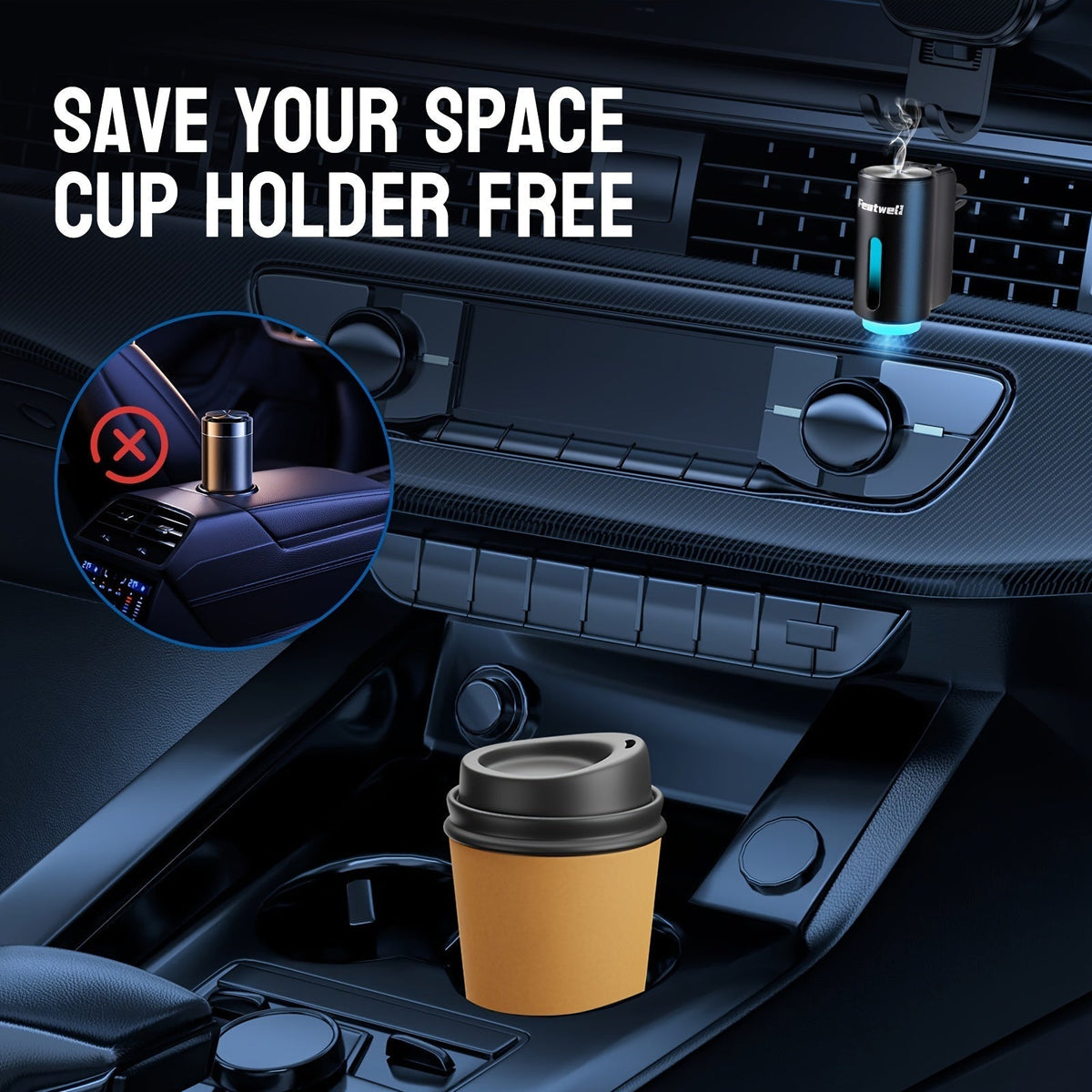 Car Essential Oil Diffuser Aromatherapy Air Freshener Smart Humidifier with 3 Adjustable Mist Modes for Vehicle Dashboard Interior