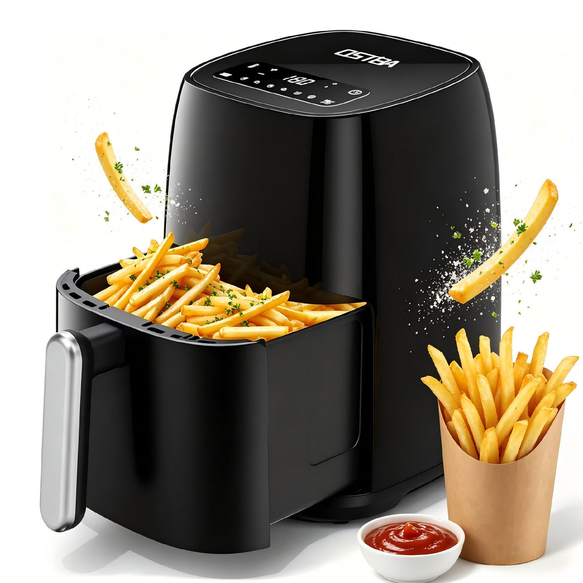 Air Fryer with Visible Window – 1700W Digital Touchscreen 8 Presets Nonstick Basket Auto Shut-Off Dishwasher Safe in 2.5QT 4.5QT & 8.5QT Family Size