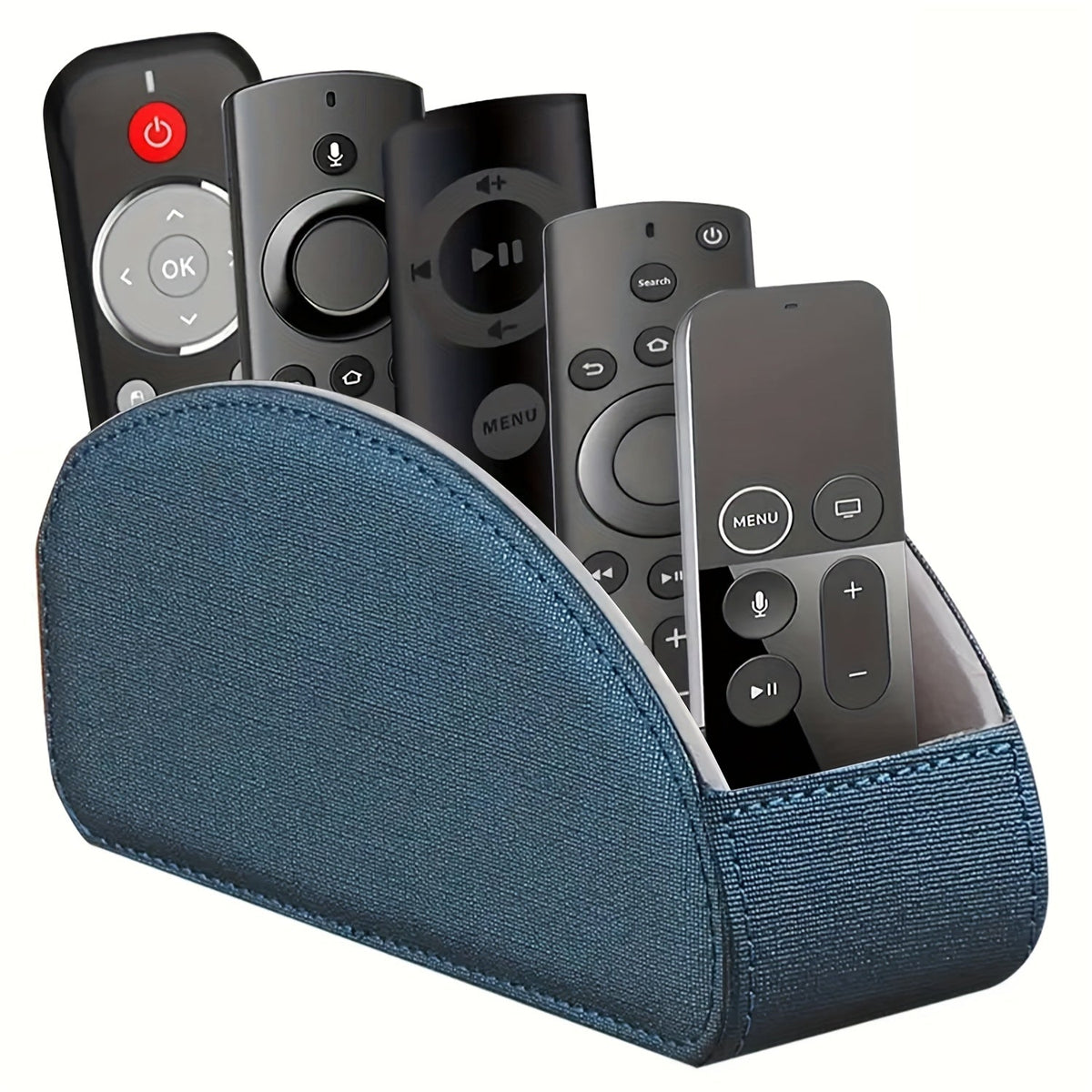 Remote Control Holder with 5 Compartments Desktop Organizer Caddy – Bedside Storage Box for TV Remotes, Pens, Eyeglasses, Office Stationery, and Home Appliance Controllers