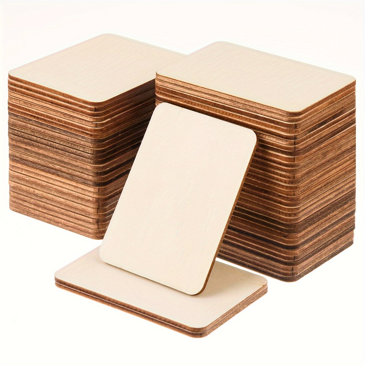 Unfinished Wood Blanks 3x2 Inch Wooden Boards for Crafts, Laser Engraving, Wood Burning, Painting, Art Decorations, Party Gifts, 20/40/80 Pieces