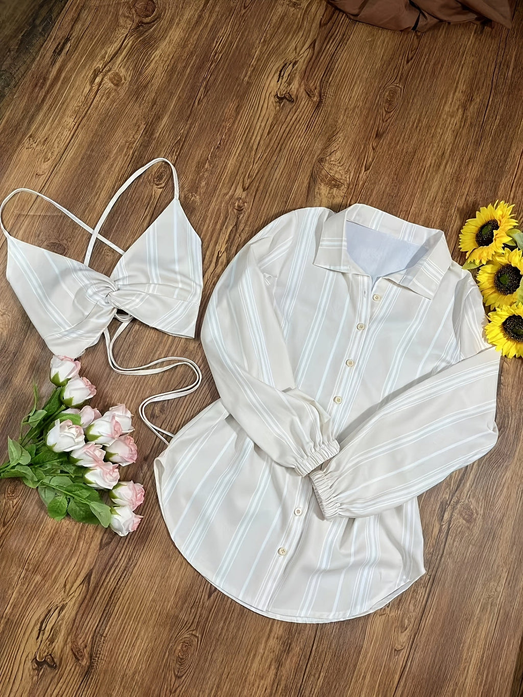 Women's 3-Piece Outfit Set: Camisole + Shorts + Cardigan | Solid Color Summer Vacation Casual Daily Commute Matching Set