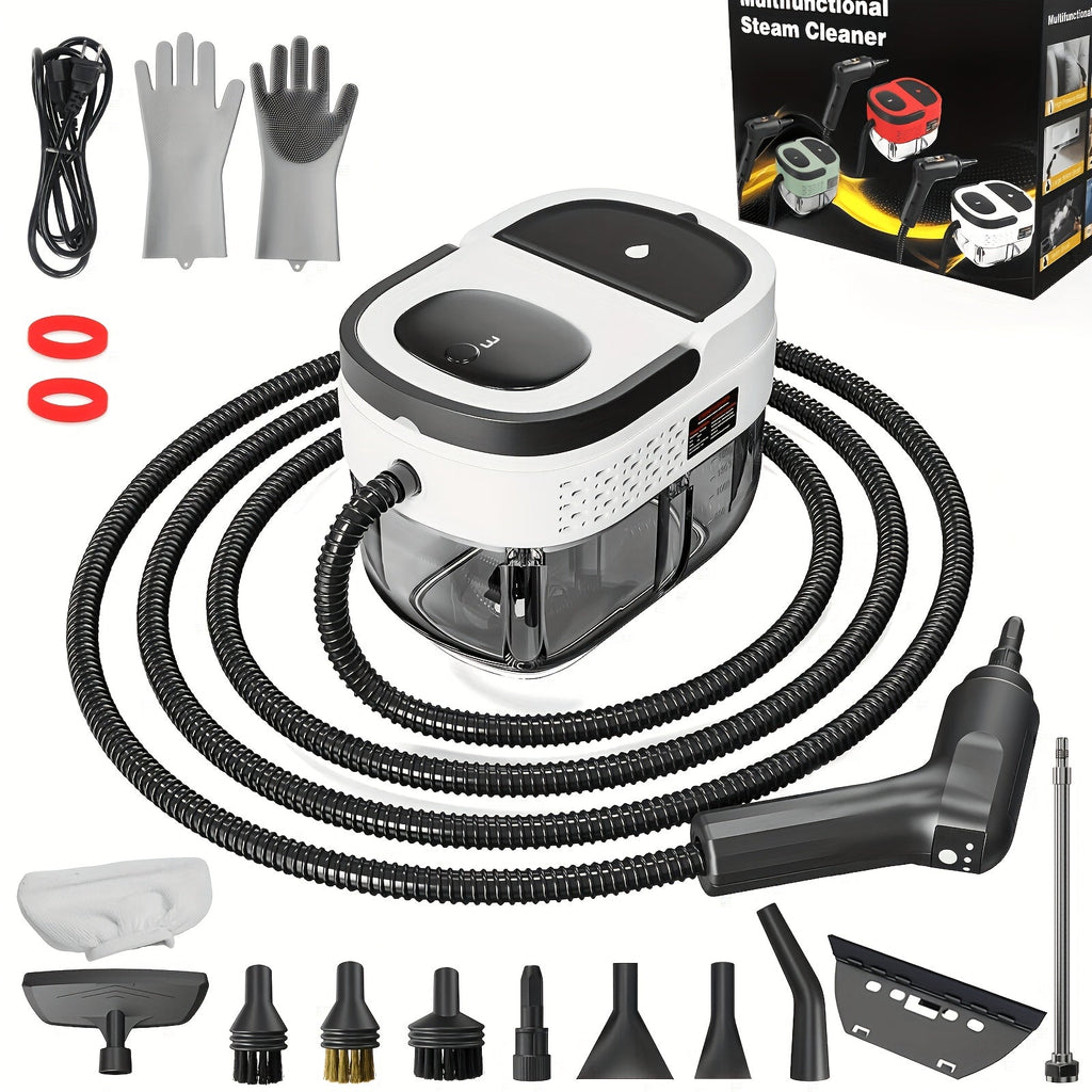 2500W Handheld Steam Cleaner, 54.1oz Large Water Tank, High-Pressure Steam, 3-Level Adjustable Handle, Chemical-Free Deep Cleaning for Home, Car Detailing, Grout, Furniture, Bed Bugs, Portable