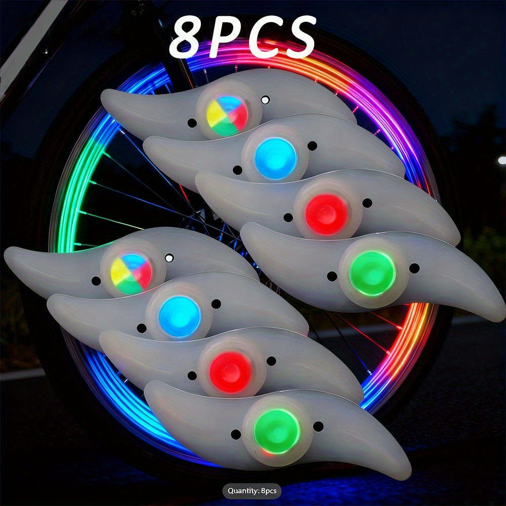 LED Bike Spoke Lights 8-Pack Bicycle Wheel Tire Lights Waterproof Safety Night Riding Lights 360° Visibility for Road and Mountain Bikes, Cycling Accessories Gift for Adults, Kids, Men, and Women
