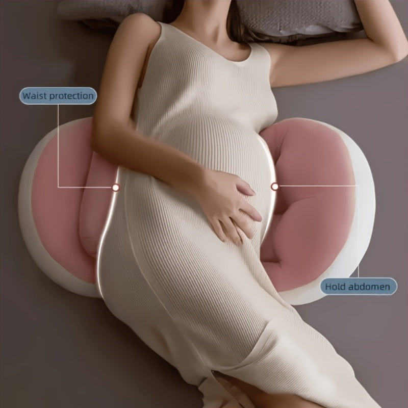 Cloud-Touch Pregnancy Pillow for Side Sleeping, Soft Maternity Support Pillow for Back Belly & Hip Pain Relief, Comfortable Side Sleeper Pillow for Pregnant Women, Pink