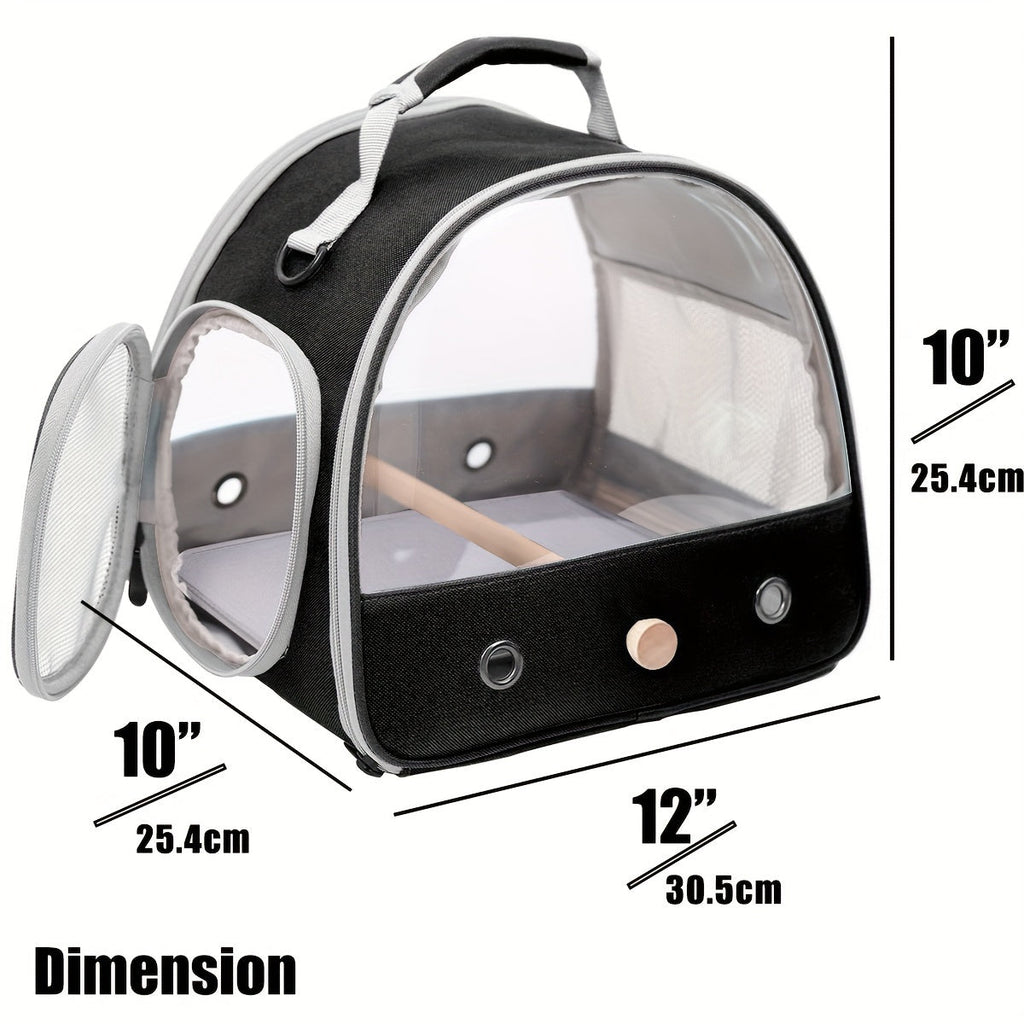 Foldable Bird Travel Cage Carrier for Parakeets, Budgies, Cockatiels, Conures & Parrots – Compact Transport Case with Perch & Soft Mat, Airline Approved for Vet Trips & Outdoor Adventures
