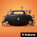 Skullcandy Barrel Bluetooth Boombox Speaker (Renewed) LED Lightshow Bass Boost Multi-Link 12-Hour Battery USB-C & USB-A Charging Water-Resistant Outdoor Party Speaker – Black