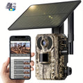 4G LTE Solar Trail Camera – 4K Live Video Remote Viewing, 82ft HD Night Vision, 0.2s Trigger Speed, Built-in SIM Card, IP65 Waterproof, No WiFi Required, Hunting Wildlife Camera, 1 pc / 4 pcs
