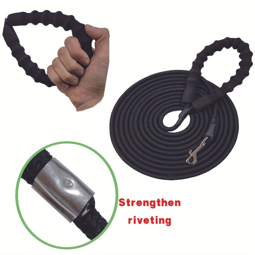 Heavy Duty Extended Dog Training Leash with Soft Sponge Handle – Long Strong Lead for Large, Medium, and Small Dogs, Outdoor Running, Beach, Grass, Sports, Anti-Slip Comfortable Grip Dog Lead