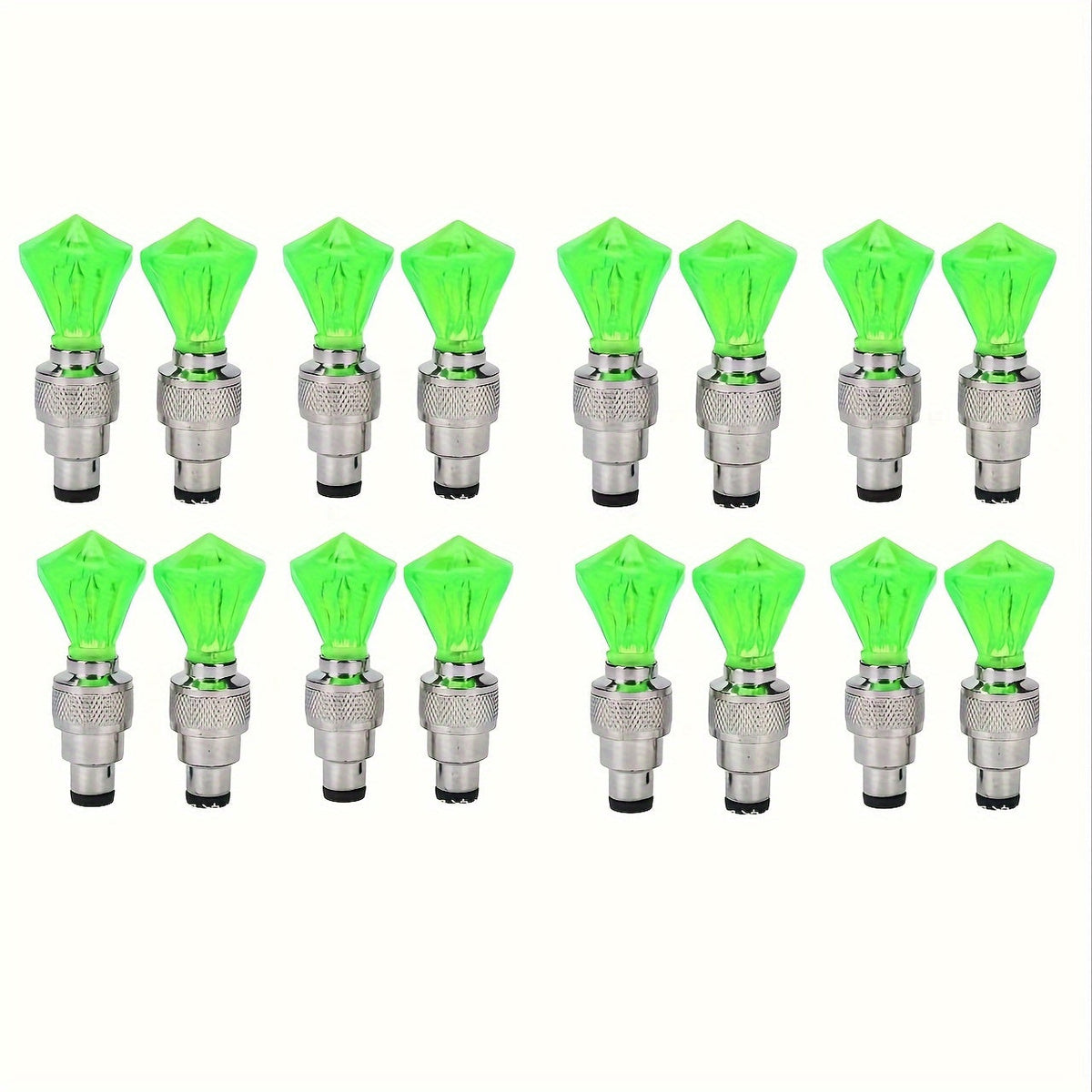 LED Tire Valve Stem Caps with Breathing Light & Running Horse Effect, 4/8/16pcs Glow Wheel Valve Core Caps for Car, Motorcycle, Bike – Wind Fire Wheel Light, UV & Explosion Proof – Green/Red/Blue Skeleton