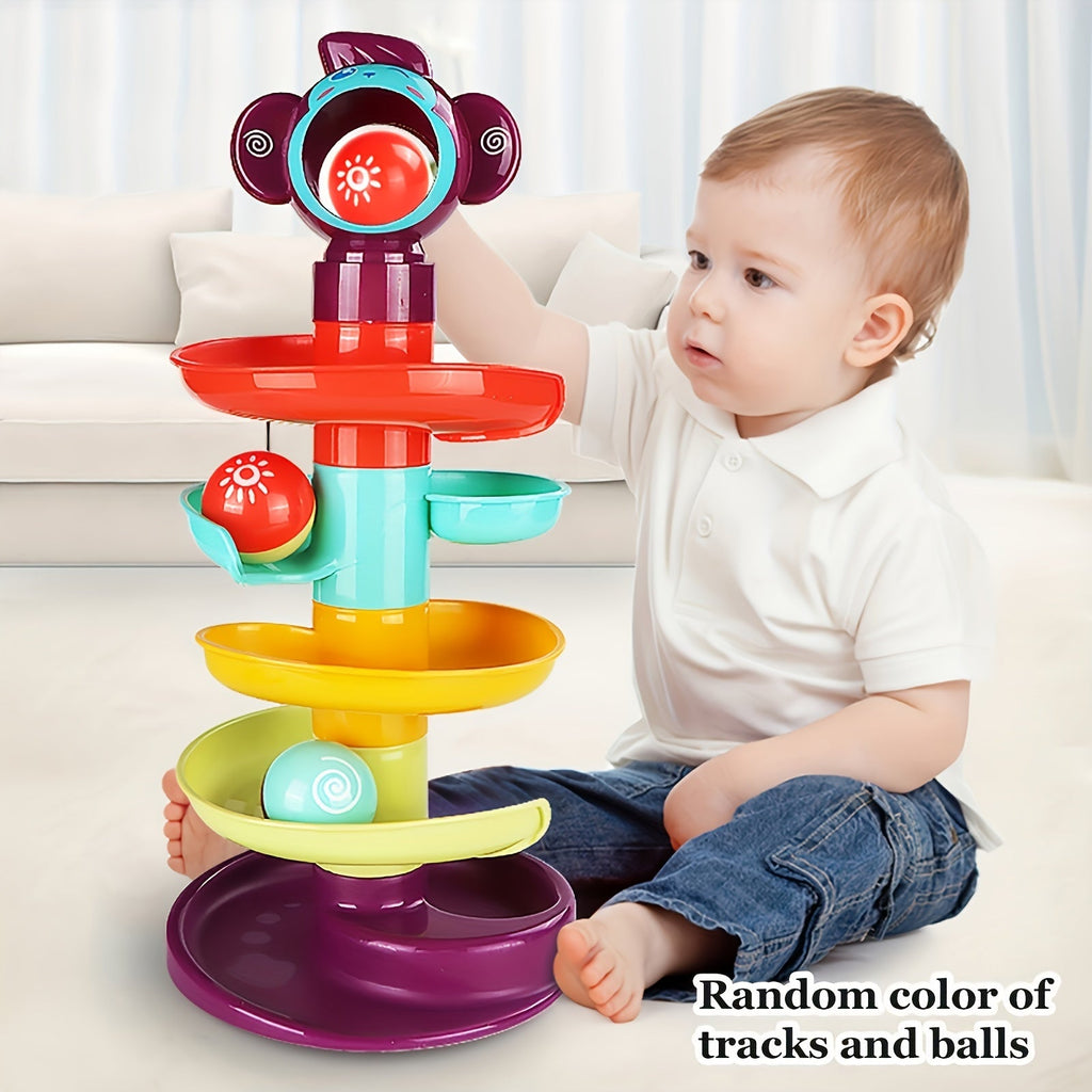Orbital Fun Track Ball Tower, Rolling & Spinning Ball Early Education Toy for Toddlers, Develops Motor Skills & Cause-and-Effect Learning, Fun Birthday & Holiday Gift