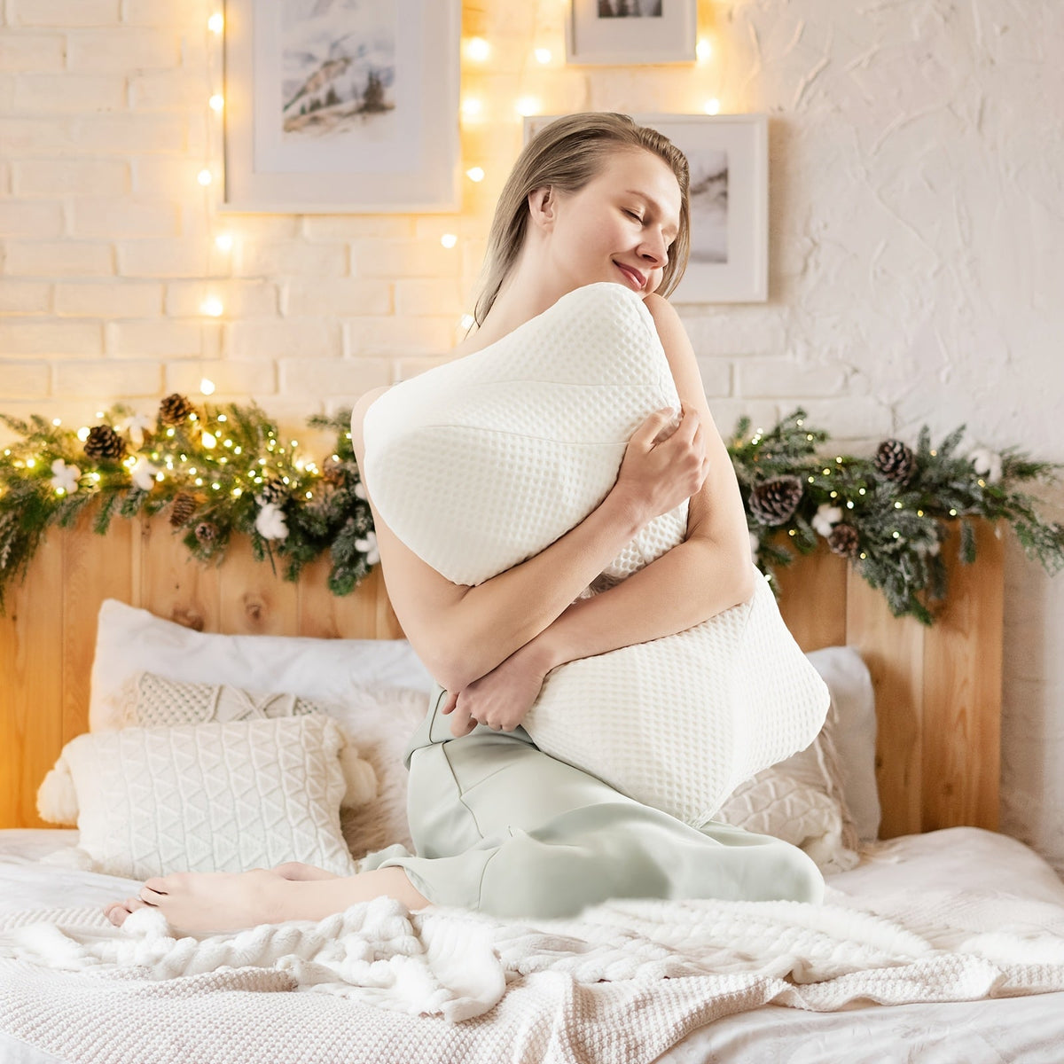 Cervical Neck Pillow, Memory Foam Ergonomic Contour Pillow for Neck Pain Relief, Cooling Pillowcase Included, Orthopedic Bed Pillow for Side, Back, and Stomach Sleepers, Shoulder & Spine Support Sleep Pillow