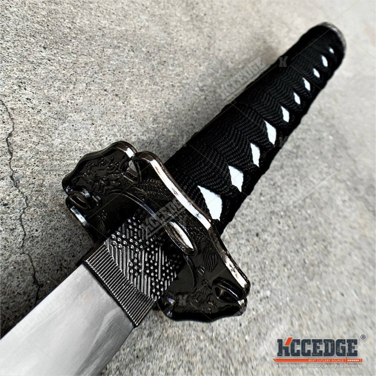 Carbon Steel Japanese Training Sword 40" Full Tang Unsharpened Katana with Dragon Engraved Wooden Scabbard – Martial Arts Practice Samurai Sword