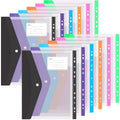 6-Pack A4 Expanding Accordion Folder with Button Closure – Heavy-Duty PP Plastic File Organizer in Bright Colors for School, Office & Home Document Storage