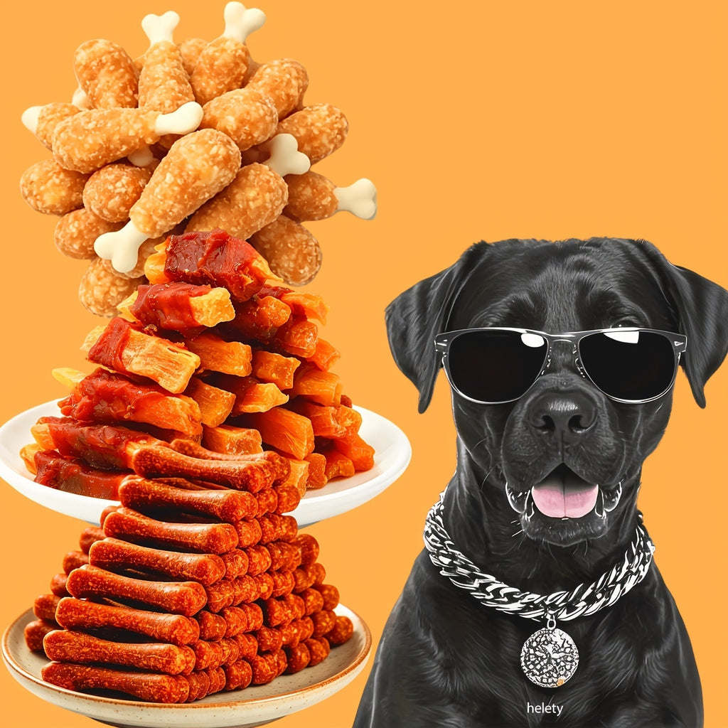 Duck Jerky, Freeze-Dried Chicken Dog Treats, Soft Chewy Training Rewards, Healthy Digestible Beef Sausage, Fresh Breath Snack, Chicken Leg Grind, for All Dog Sizes: Small, Medium, Large