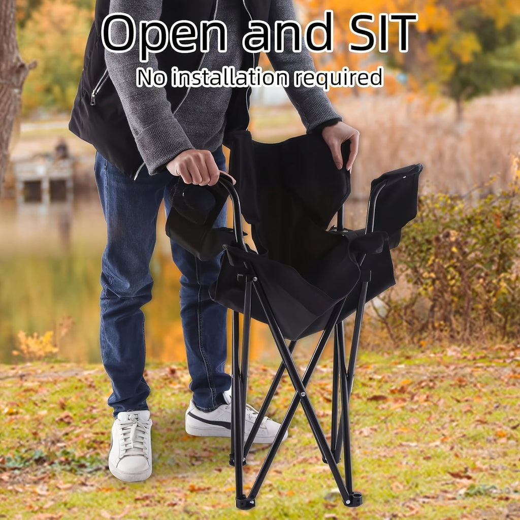 Foldable Camping Chairs 2 Pack – Steel Frame, Oxford Cloth, Cup Holders, Portable Storage Bags for Outdoor BBQ, Courtyard, Beach, Picnic, Holiday Gift
