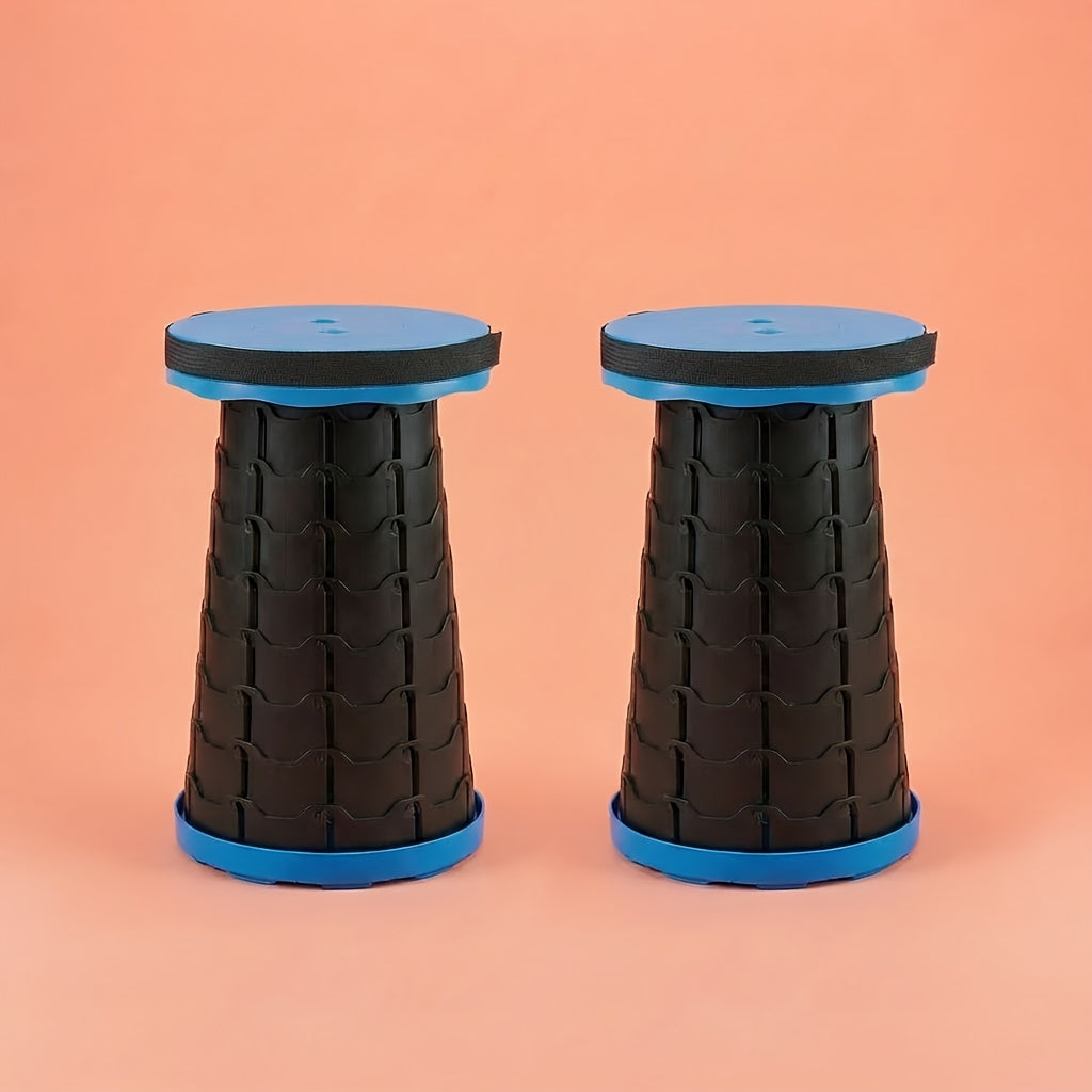 Collapsible Camping Stool, 400 lbs Capacity, Ultra-Portable Lightweight Folding Seat - Folds Flat, Fits in Backpack for Camping, Hiking, Fishing & Indoor/Outdoor Use - Rainbow Option Available