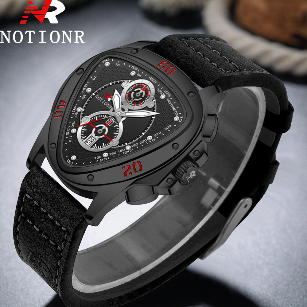 2pcs Men's Watch Set: Sports Triangle Dial Silicone Strap and Retro Square Dial Quartz Watch with Date Display, Casual Dress Watches for Valentine's Day or Father's Day Gift