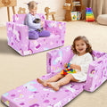 2-in-1 Kids Sofa Fold-Out Convertible Chair – Toddler Couch to Lounger with Washable Cover for Reading Playing Napping Boys Girls