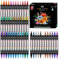 Dual Tip Acrylic Paint Markers Set, 48/72/108 Colors, Non-Toxic, Odorless, Permanent Paint Pens for Rock Painting, Canvas, Wood, Glass, Ceramic, Fabric, Stone, Paper, DIY Art Craft Supplies for Adults & Kids