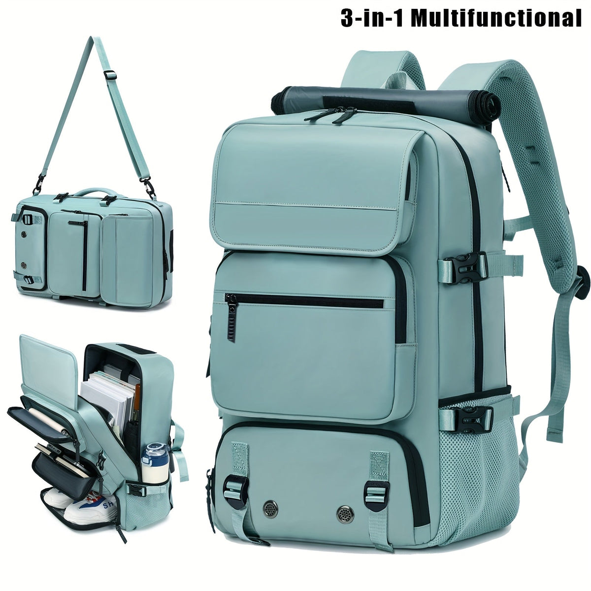 17-Inch Laptop Backpack Large Capacity – Airline Approved Travel Bag with Shoe Compartment, Multi-Pocket Business Work Backpack for Men, Durable Nylon, Hiking & Camping, Small & Large Sizes