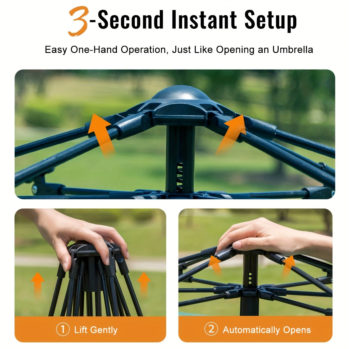 Automatic Instant Pop-Up Camping Tent 1-3 or 3-4 Person – Full Season Windproof Lightweight Tent with Double Doors & Mesh Windows for Camping, Hiking, Hunting, Travel & Outdoor Shelter