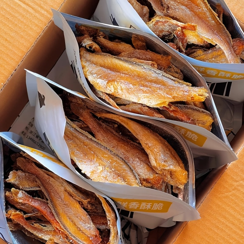 香酥整条小黄鱼零食 5包入（每包30克）– 即食亚洲海鲜脆片，高蛋白香脆鱼干，适合零食、午餐盒及便携食用