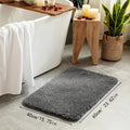 Long Plush Super Absorbent Bath Mat - Non-Slip, Ultra-Soft & Anti-Fall Bath Carpet for Bathtub, Shower & Bathroom - 3 Sizes - Grey, Black, Beige, Dark Blue, Royal Blue & Pink