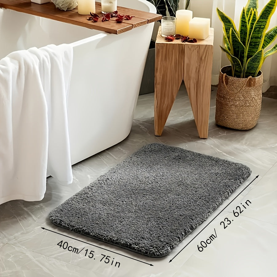 Long Plush Super Absorbent Bath Mat - Non-Slip, Ultra-Soft & Anti-Fall Bath Carpet for Bathtub, Shower & Bathroom - 3 Sizes - Grey, Black, Beige, Dark Blue, Royal Blue & Pink