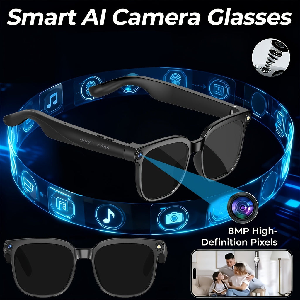 AI Smart Glasses with Camera or Audio – Real-Time Translation in 110+ Languages, HD Video Recording, AI Voice Control, Hi-Fi Music & Calling, Photochromic Lenses, Sports & Skiing Outdoor Wearable Tech