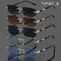 5-Piece Frameless Metal Fashion Glasses Set Unisex Classic Trendy Rimless Eyewear for Men and Women - Summer Party Street Style Photography Holiday Gift