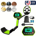 Metal Detector – High-Sensitivity 8" Search Coil LCD Display 4 Modes Detects Coins to 5" Deep & Large Objects to 3ft for Lawn Garden Yard & Outdoor Adventure in Green Yellow & Basic