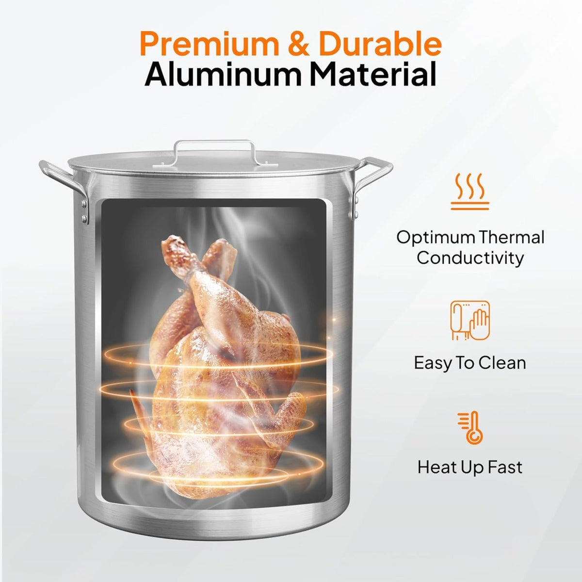 30-Quart Outdoor Turkey Deep Fryer Kit with 100,000 BTU Propane Burner Strainer Basket Steamer Plate & Foldable Side Shelf for Seafood Boils Frying & Steaming