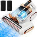 Mattress Vacuum Cleaner - 16kPa Deep Cleaning Bed Vacuum with UVC Ultraviolet, Hot Air & High-Temperature Heating, Dual Dust Cup, Handheld - For Mattresses, Pillows & Bedding - White, Purple & Blue