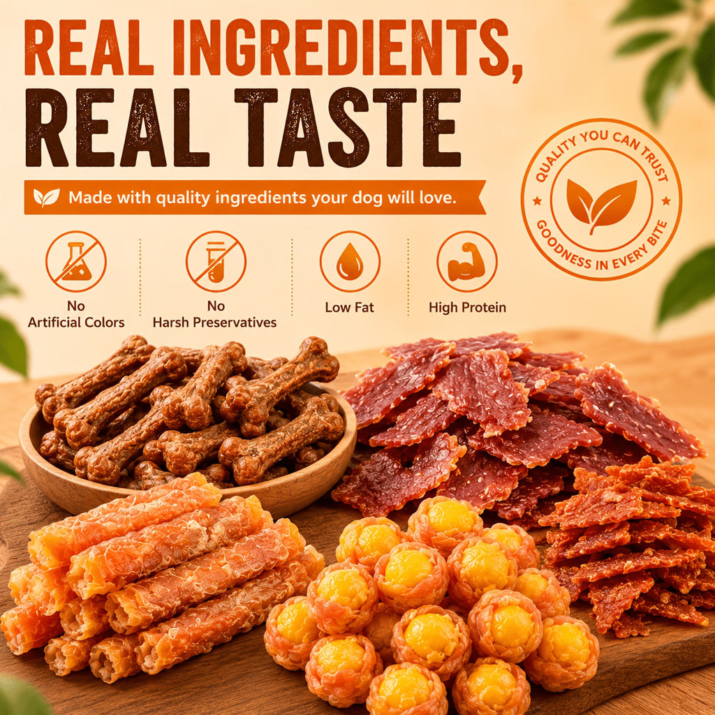 High Protein Dog Treats Combo Pack – Duck Jerky & Egg Yolk Roll & Chicken & Yolk Thin Slices, Healthy Chewy Training Reward Treats for Dogs, Easy to Digest, Natural Ingredients