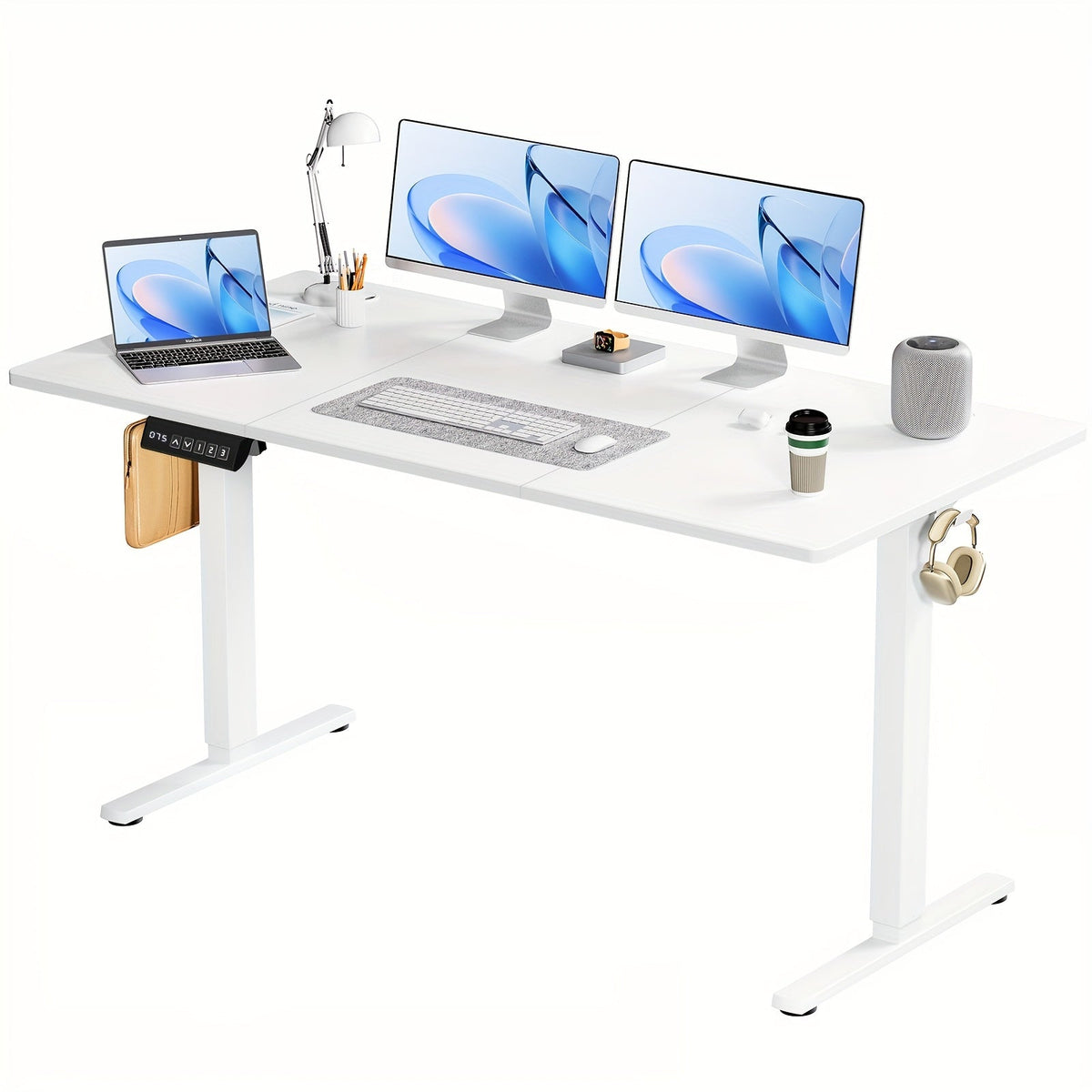 Electric Standing Desk, Height Adjustable 40 48 55 63 Inch – Sit-Stand Desk with Memory Controller & Anti-Collision, Ergonomic Home Office Gaming Workstation, Multiple Colors & Sizes