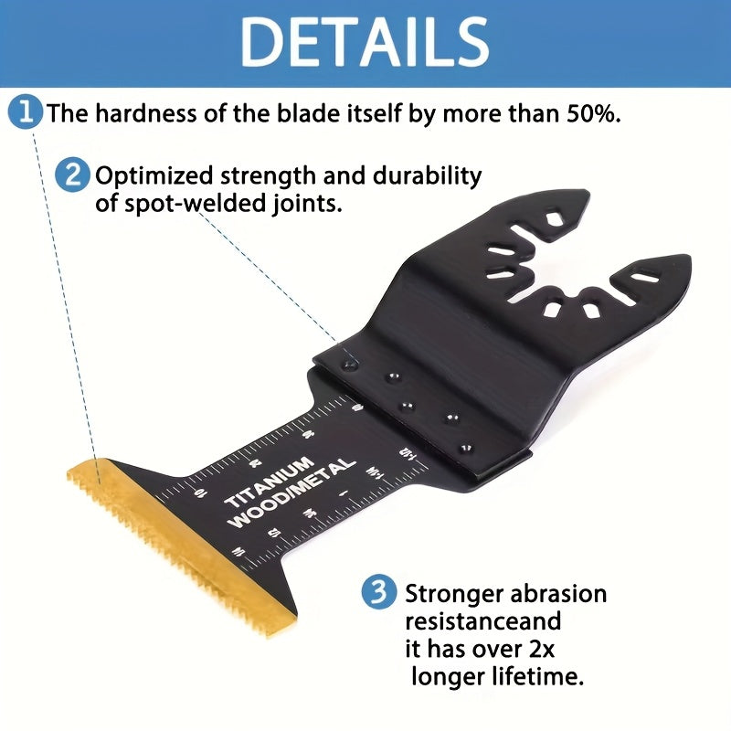 Titanium Oscillating Saw Blades Universal Quick Release Multi-Tool Blade Set – 18/28/36/50 Pcs, Cuts Metal, Wood & Plastic, Compatible with DeWalt, Makita, Bosch & More