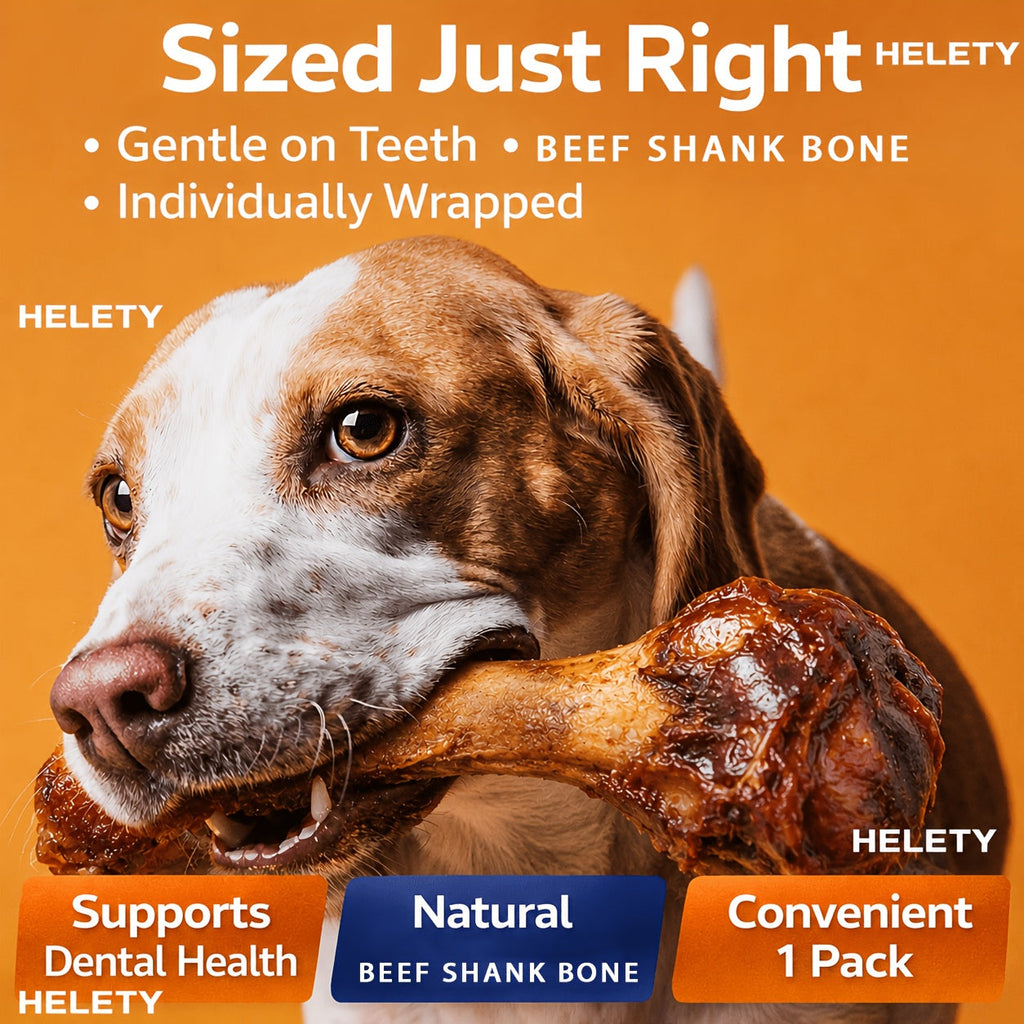 Long-Lasting Beef Bone Dog Chews, Large Beef-Flavored Chew Bones for Medium and Large Dogs, Natural Daily Reward Treats for Indoor and Outdoor Snacking, Pet Dental Chews
