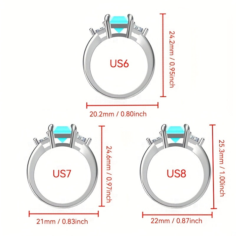 925 Sterling Silver Ring for Women with 3ct Synthetic Zirconia – Elegant CZ Engagement & Anniversary Ring, Suitable for Parties and Daily Wear, Sizes US6-US8