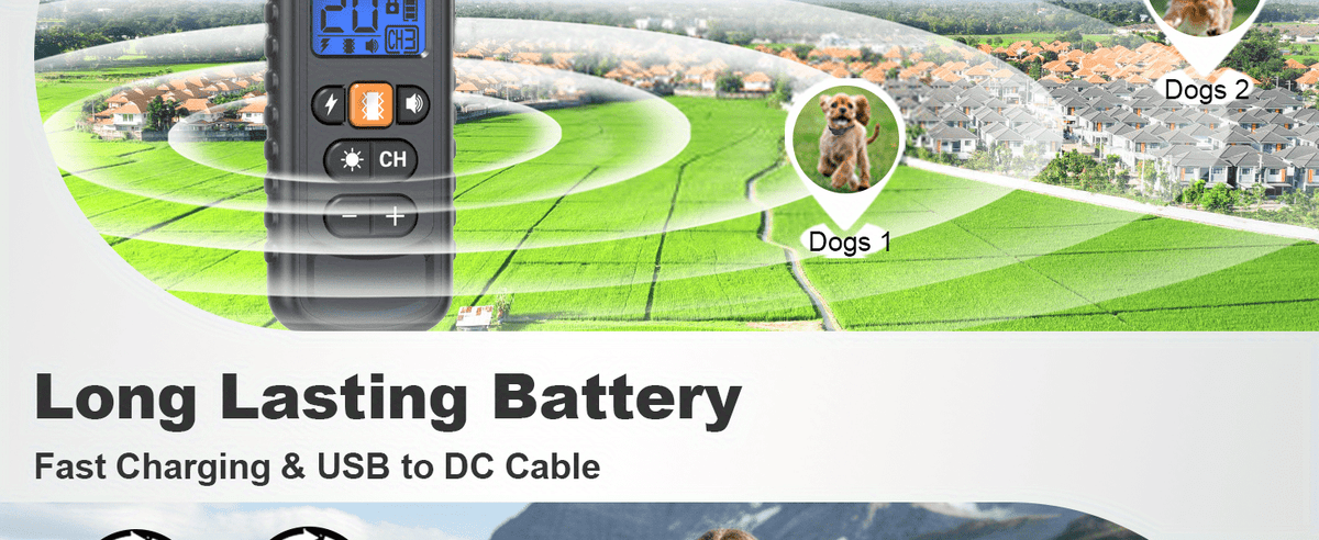 Dog Training Collar with Remote 3300ft Range – Rechargeable E-Collar for 5-120 Lb Dogs, 3 Training Modes: Beep, Vibration & Safe Shock, Waterproof Dog Shock Collar for Small, Medium, and Large Breeds