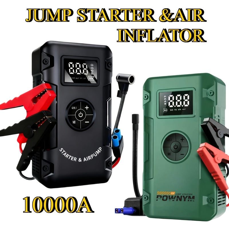 10000A 7-in-1 Car Jump Starter with 150PSI Air Pump – Portable Battery Booster for Gas & Diesel Engines, High-Pressure Pump, Vehicle Emergency Kit, Power Bank