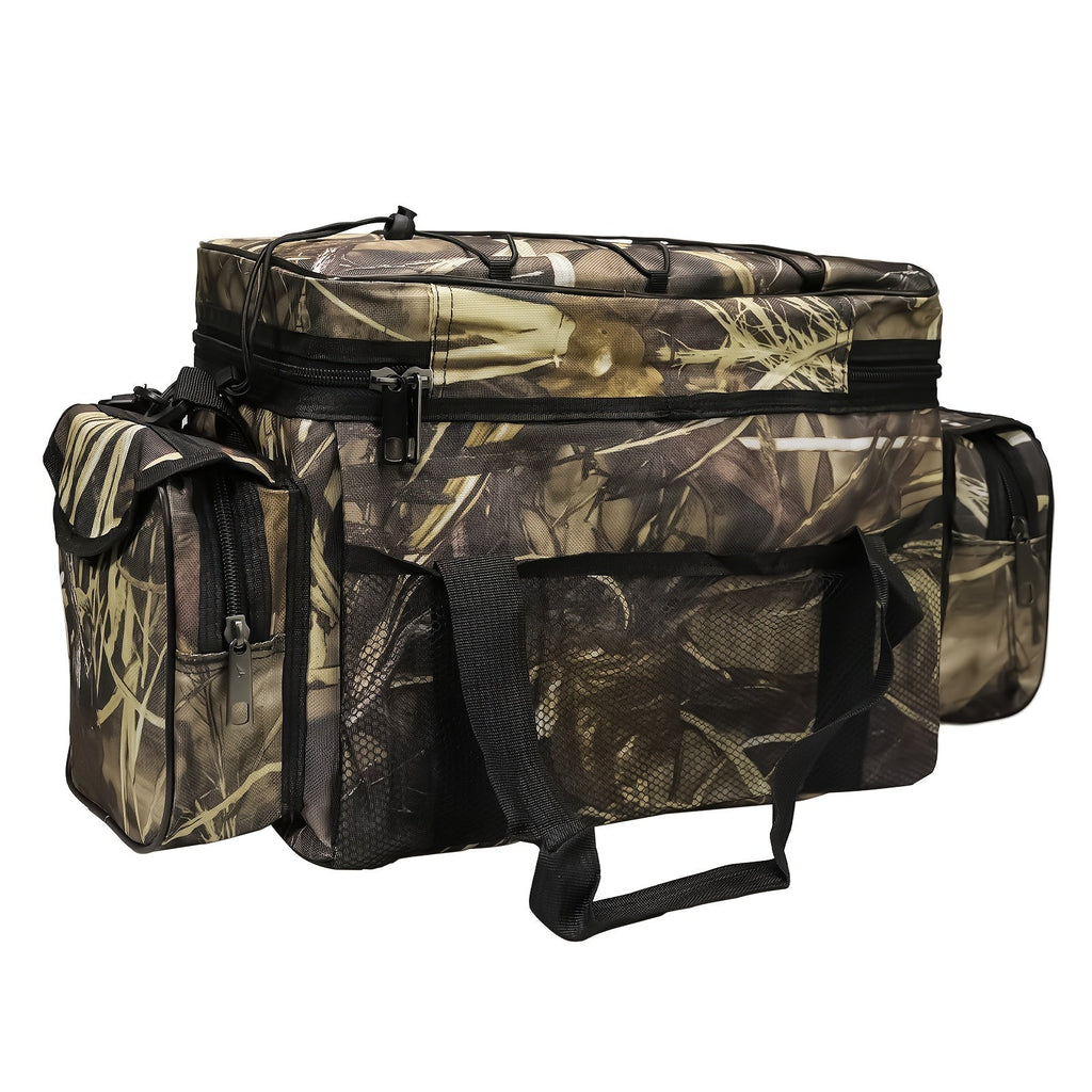 SeaKnight Fishing Tackle Bag Camo – Large Capacity Waterproof Nylon Shoulder Bag for Bass Trout Fishing, Hiking, Camping, Outdoor Sports, and Travel for Men and Women
