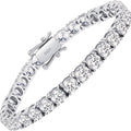 925 Sterling Silver Tennis Bracelet with Lab-Grown Cubic Zirconia – Round Cut, Unisex for Women & Men, 5 Sizes 6.5 to 8.5 Inches – Elegant Jewelry Gift