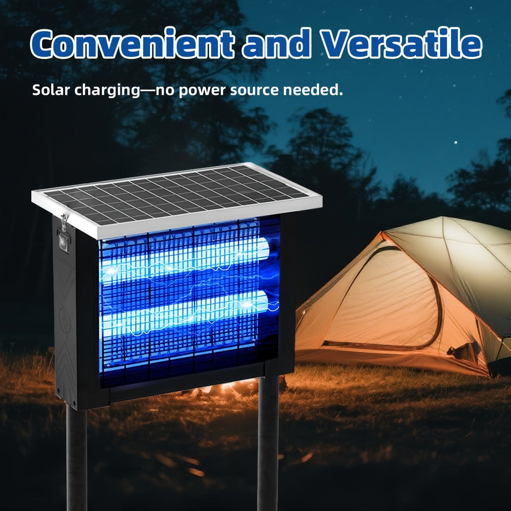 Powerful Solar Bug Zapper - 2,000 Sq Ft Coverage - Portable Rechargeable Cordless Mosquito & Fly Zapper - Patio, Garden, Backyard, RV & Camping Pest Control