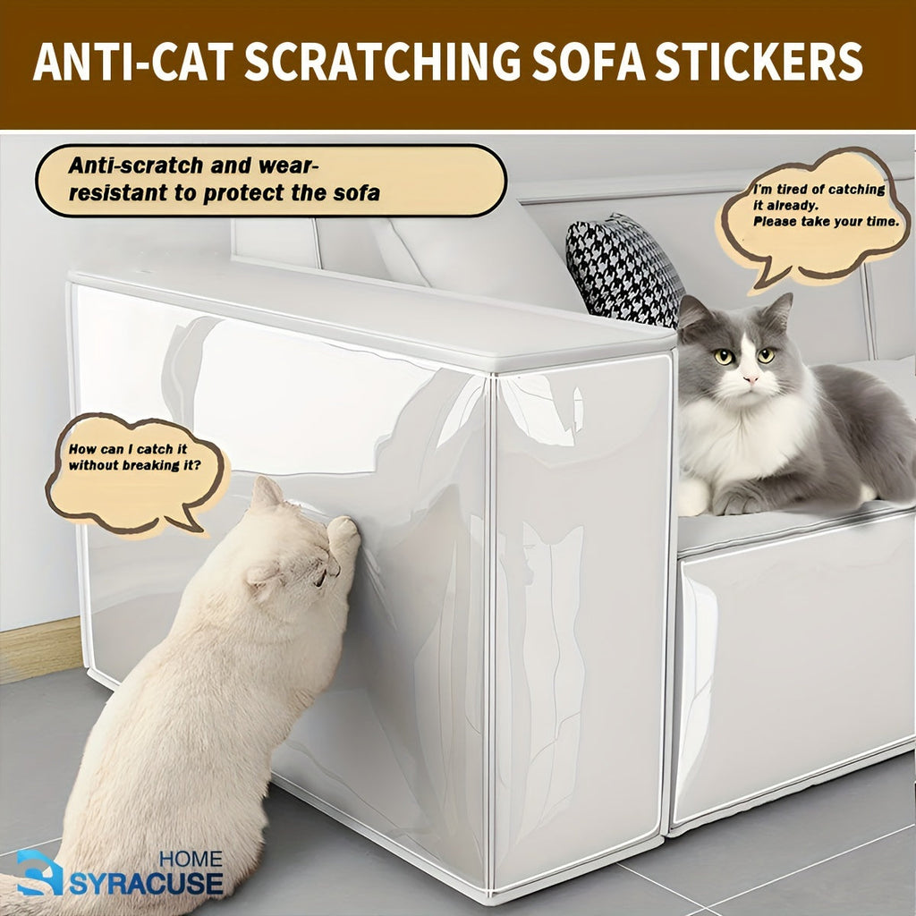 Anti-Cat Scratch Tape Transparent Self-Adhesive Furniture Protector - 3 Yard Roll Cat Scratch Deterrent Film for Sofa, Couch, Doors & Carpet - 4 Width Options (5.9", 11.8", 17.7", 23.6")