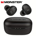 Monster Wireless Earbuds Bluetooth 5.3 In-Ear Headphones 4 Microphones Noise Cancellation Touch Control Type-C Charging Case for Daily Use Music Calls Black Dark Black